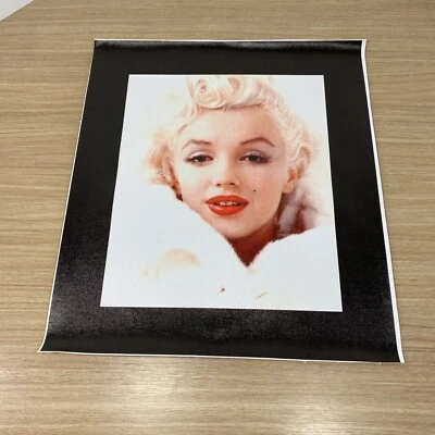 "Chaqueta de piel de zorro blanco vintage Marilyn Monroe serigrafía en lona 14x16""" Foto 1 de 4