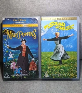 The Sound Of Music & Mary Poppins VHS Tapes Julie Andrews Classics Pre-owned - Picture 1 of 4