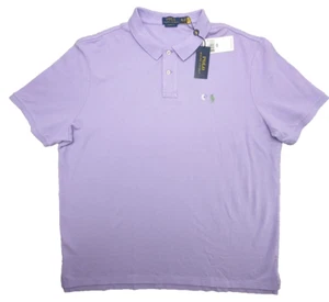 Polo Ralph Lauren Polo Shirt Mens 2XL XXL Purple ⛳ SS Pique Cotton Green Pony - Picture 1 of 10