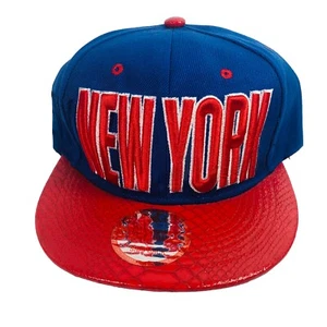 New League New York Red and Blue Adjustable Snapback Hat/Cap - Picture 1 of 9