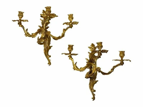 Pair of 17x18 Inch Louis XV Style Sconces Cover