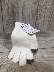 Time and Tru Mujer Tech Guantes Táctiles Invierno Informales Talla Única Blanco Gris Puntas Nuevos - Imagen 1 de 6