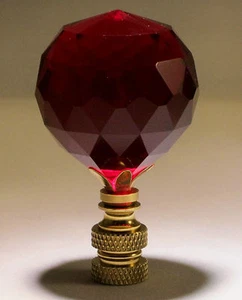 LAMP FINIAL-STUNNING LEADED CRYSTAL LAMP FINIAL-RED - Picture 1 of 3