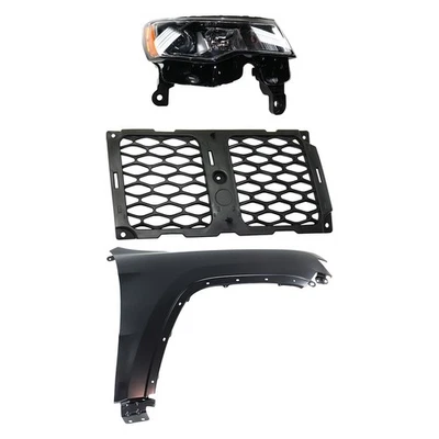 Headlight Kit For 2017-2021 Grand Cherokee RH Assy Chrome Trim Black Grille SRT Foto 1 de 4