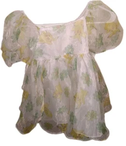 Pokémon Pikachu Organza Puff Sleeve St. Patrick's Day Dress Girls' M (8) Ivory - Picture 1 of 2