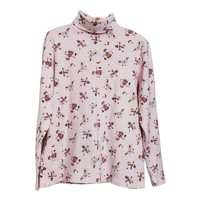 De Colección Años 90 Croft Carretilla Mujer M Cuello Alto Top Muñeco de Nieve Vacaciones Navidad Tinte Rosa Foto 1 de 4