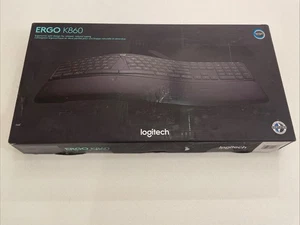 Logitech ERGO K860 Wireless Ergonomic Split-key Keyboard - Black | New Open Box - Afbeelding 1 van 8