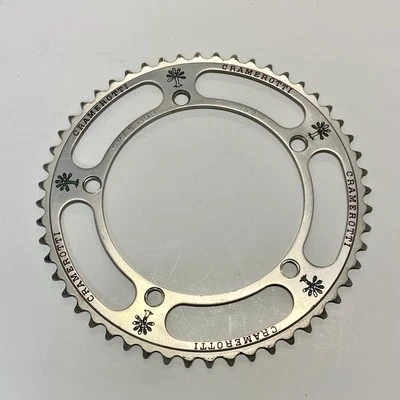 RARO PLATO VINTAGE CRAMEROTTI PANTOGRAFIADO OMA BICICLETA DE CARRETERA 52T 144BCD ITALIA Foto 1 de 4