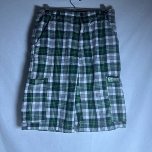 Ecko Unltd. Vintage Boys Size 16 Green Plaid Cargo/Logo - Picture 1 of 4