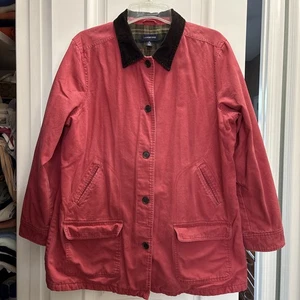 Lands End Jacket Women's XL 18-20 Green Barn Coat Plaid Lined Field XL Collared - Picture 1 of 5
