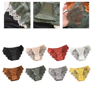 Comfortable Lace Satin Women's Underwear Low Waist Style for Daily Use - Picture 1 of 34