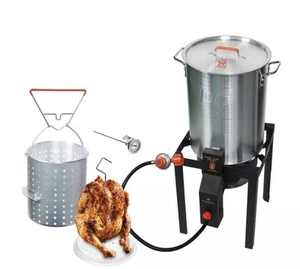 Propane 30 Qt. Turkey Fryer Kit SureSpark 54000 BTU with Heavy Duty Burner Stand - Picture 1 of 1