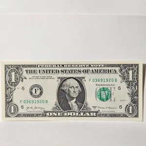 Billete de cumpleaños de $1 billete de un dólar F03691920B sin circular (año posterior 1920) - Imagen 1 de 1