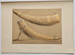 1858 KUNSTSCHÄTZE BUCH Ausstellung Skulptur Chromdruck ELFENBEIN TENURE HORN - Bild 1 von 4