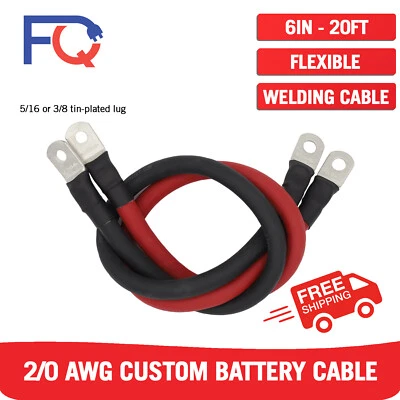 Cable de batería personalizado calibre 2/0 AWG cobre coche energía solar cable inversor soldadura Foto 1 de 3