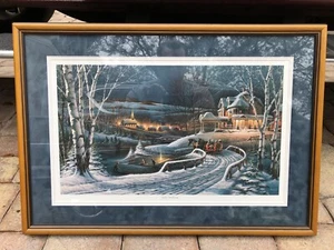 "Family Traditions" Framed Print by Terry Redlin 1989 ~ Christmas ~ 25x18 - Picture 1 of 5