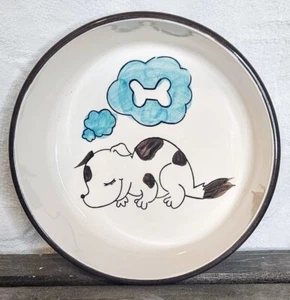 Porcelain Ceramic Hand Painted Dog Food Bowl - Picture 1 of 5