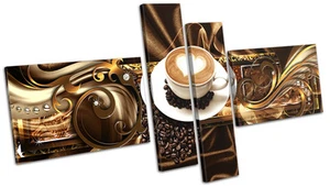 Modern Coffee Abstract MULTI CANVAS WALL ART Picture Print VA - Picture 1 of 1