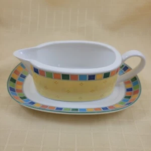 Villeroy & Boch Twist Alea Limone Gravy Boat w/ Underplate EXCELLENT - Picture 1 of 10