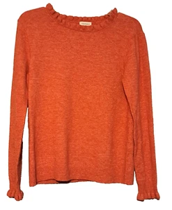 Sundance Sweater Womens M Red Heathered Wool Cashmere Blend Preppy Career Office - Picture 1 of 10