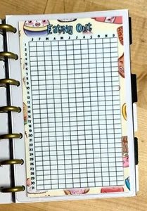 Inserto de tablero rastreador de comida rápida para usar con MINI Happy Planner - Imagen 1 de 4