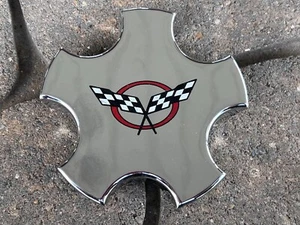 TOPLINE FITS CORVETTE OEM WHEEL CENTER CAP CHROME FINISH - Picture 1 of 4