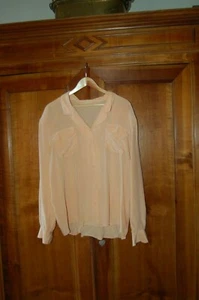 Anonimo - Camicetta donna, Rosa cipria, 100% seta, vedi misure, usata - Foto 1 di 8