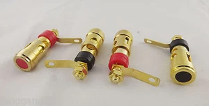 5 Pair Gold Speaker AMP Terminal Binding Post Spring Loaded Press Type Red Black - Picture 1 of 3