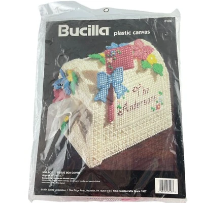 Bucilla Plastic Needle Crafts Floral Mailbox Tissue Box Cover Kit 6128 - Image 1 of 4