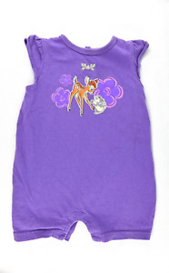 RARE Vintage VTG Disney's Bambi Baby Girl Shoulder Purple Bodysuit 18 Months