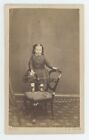 Antique ID'd RARE CDV 1869 Belle Jeune Fille Nommée J. Wells Allahabad Inde