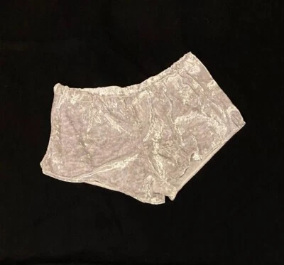 JESSICA SIMPSON Pale White Crushed Velvet Shorts Sz S - Image 1 of 4