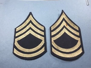 Vintage US Army - Sergeant 1st class Chevrons / Patch (2 pcs) (silver / Black) - Picture 1 of 5
