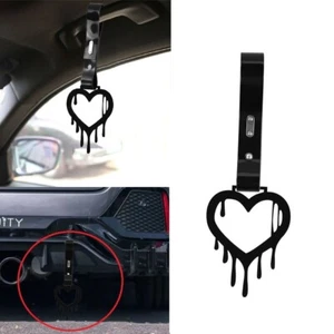 JDM Drippy Heart Black TSURIKAWA Ring Train Handle Strap Charm Drift Universal - Bild 1 von 7