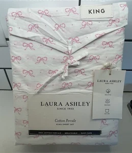 NWT LAURA ASHLEY SHABBY CHIC FLORAL KING SIZE 100% COTTON SHEET SET - Picture 1 of 3
