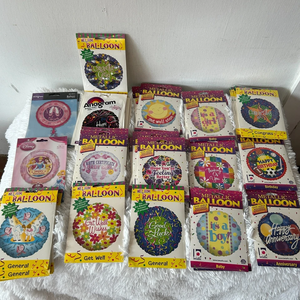 Vintage Helium Balloon Lot (44) Round NEW Deadstock Disney Get Well Birthday - Image 1 of 4