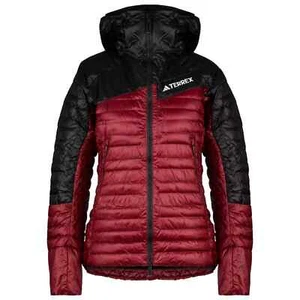 Adidas Terrex Women's Techrock 800 Down Hooded Jacket Dark Red/Black XL - Picture 1 of 6