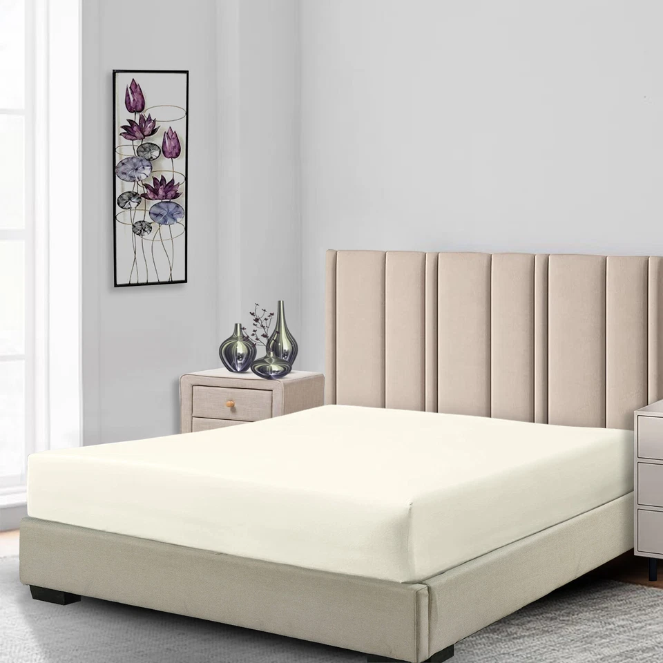  Sábana bajera de bajo perfil solamente (7-10 pulgadas) mezcla de algodón 650 hilos  Foto 1 de 1