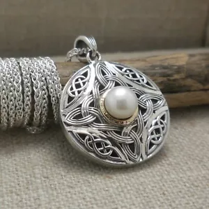 Sterling Silver & 10K Aphrodite Pendant with Freshwater Pearl Chained Keith Jack - Picture 1 of 10