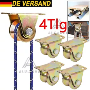 4x Umlenkrollen Für Seile U-Nut Rollenrad Umlenkrolle Hebekran Stahl Seilrolle - Bild 1 von 10