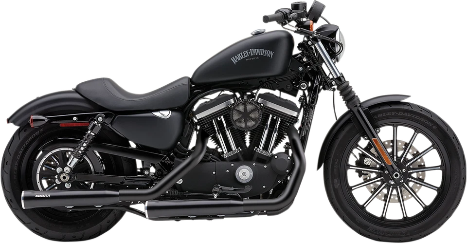 2014-2020 for Harley Iron 883 XLN COBRA 3" RPT Mufflers for XL Black 6081RB - Image 1 of 1