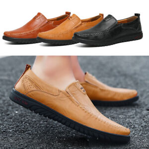 Mens Loafers Premium Genuine Leather Shoes Fashion Slip On Driving Shoes Casual