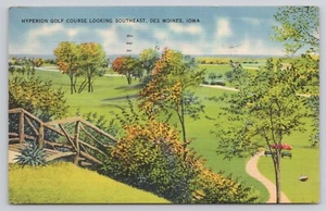 Hyperion Golf Course Looking Southeast Des Moines IA Iowa c1941 Postcard - Picture 1 of 2