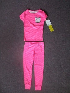 Carters ZEBRA Girls Pink/White 2 Piece SS PAJAMAS Shirt & Pants   Size 4T   NWT - Picture 1 of 4