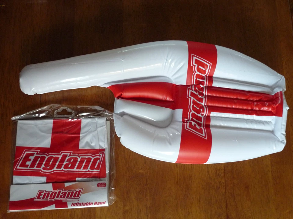 2 Англия надувная руки 24" x 11.5" отлично подходит для спортивных событий, новый, в упаковке - Изображение 1 из 1