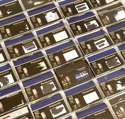 Lote de 50 cintas Panasonic Mini DV usadas borradas para reutilizar DVM60ME 90LP Foto 1 de 2