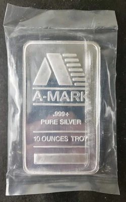A-Mark 10oz Silver Bar in Plastic - Image 1 of 2
