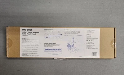 TRENDnet TC-P24C6AHS 24-Port Cat6A Shielded Half-U Patch Panel - NEW - Image 1 of 4