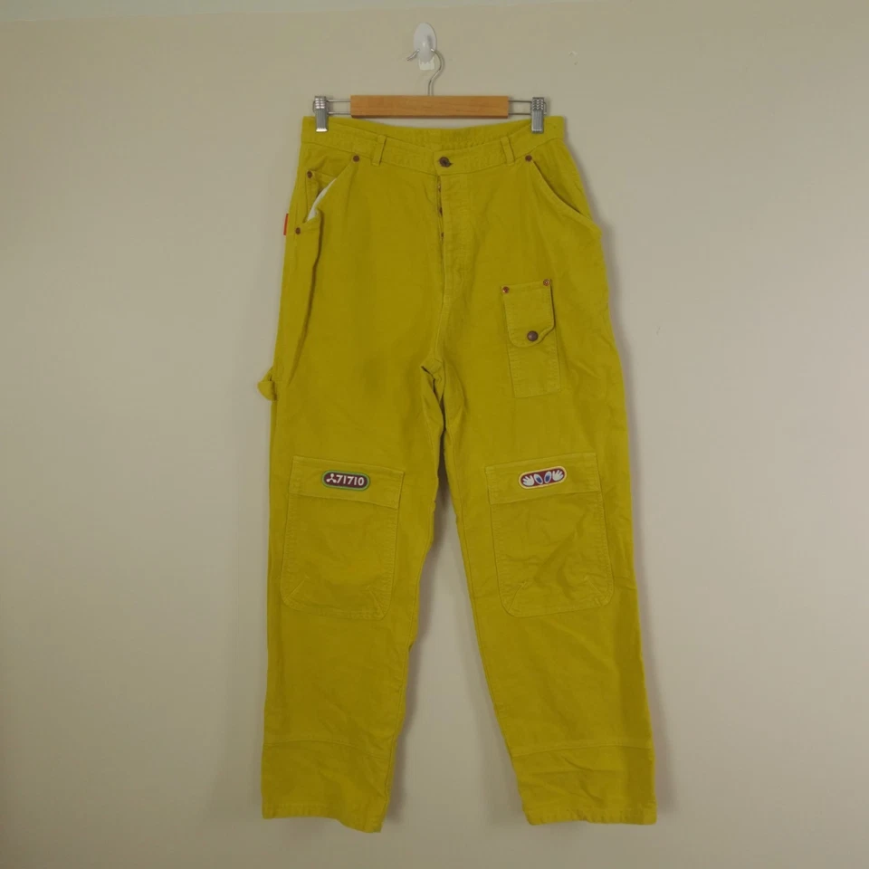 油性裤子女式 40 中号 * Chartreuse 实用木匠复古 — 第 1/4 张图片