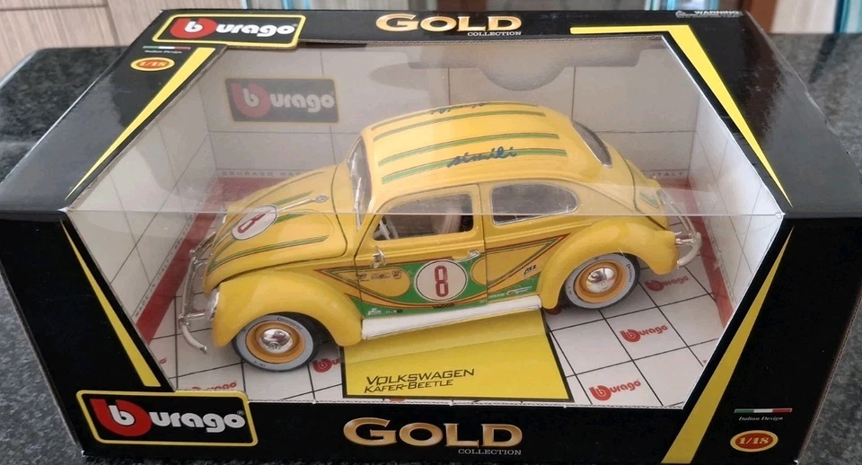 BBURAGO VOLKSWAGEN KAFER-BEETLE, Scala 1/18 SUPERMINT IN BOX - Immagine 1 di 4